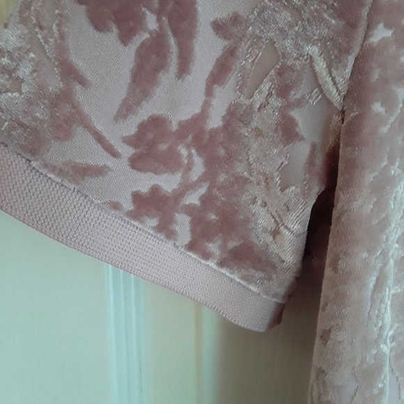 Mauve Textured Burnout Blouse Sz M NEW! - Picture 4 of 8